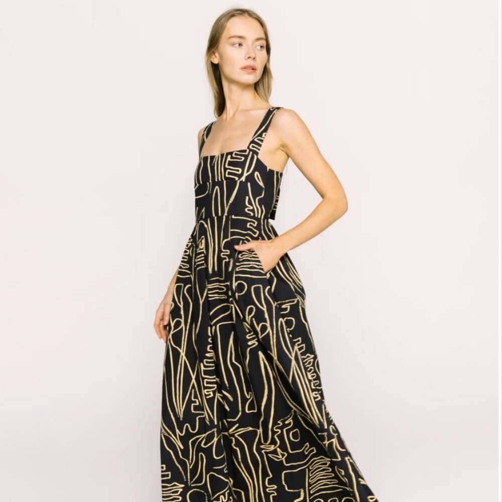 Janie Dress in Black Rye by Bel Kazan, Size M